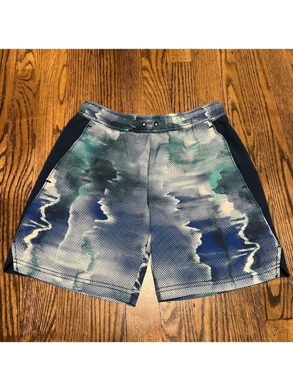 Old Navy Kids Blue and Green Patterned Shorts